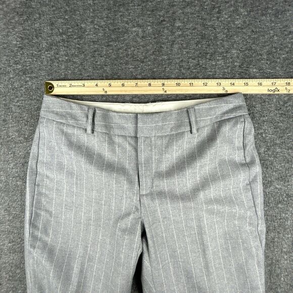 Banana Republic Martin Fit Wool Pants Womens Sz 4 Gray Pinstripe Formal Casual - Picture 7 of 11